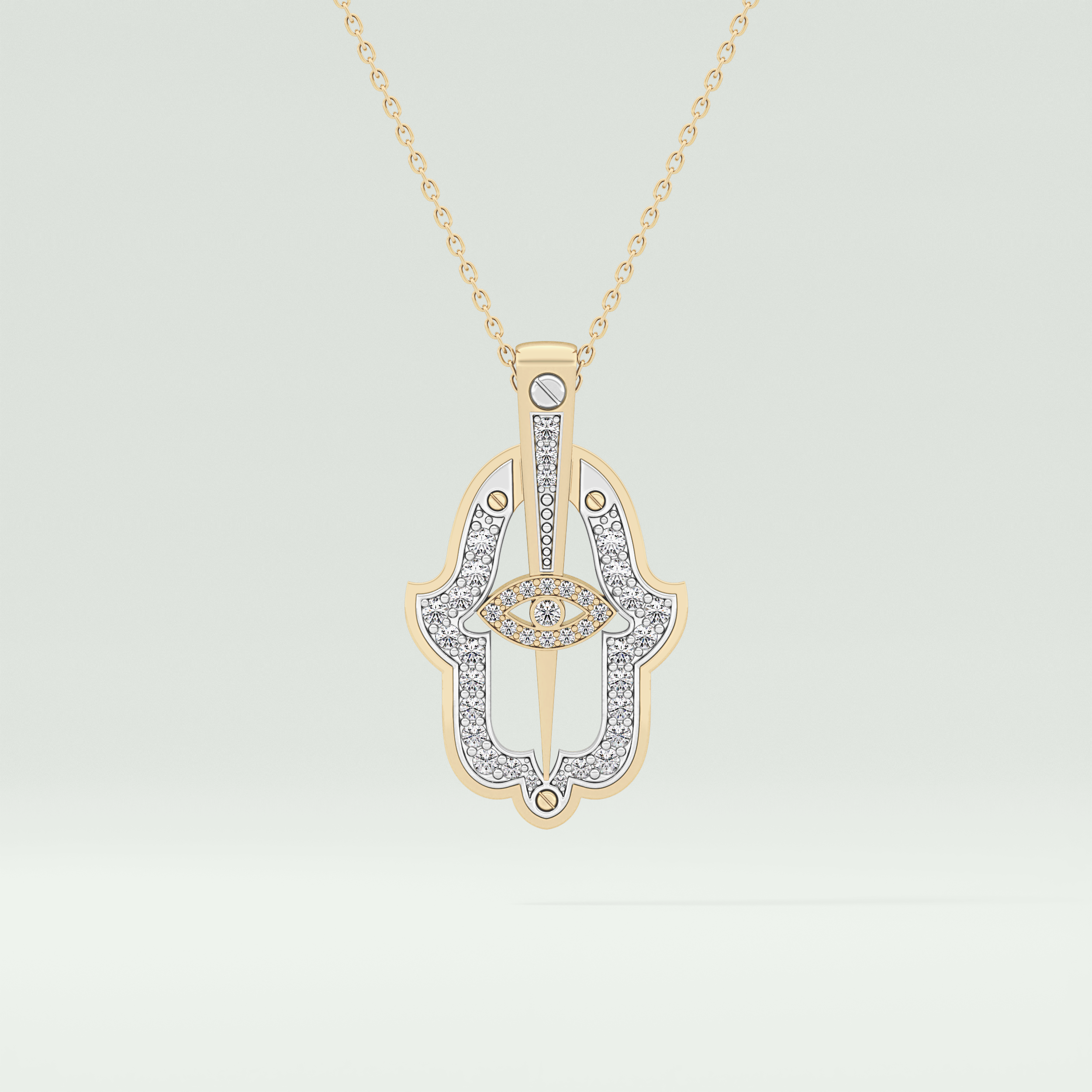 0.30 CT Shimmering Round Moissanite Diamond Stones Necklace For Him 1